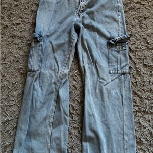 Women’s Light Blue Cargo Jeans
